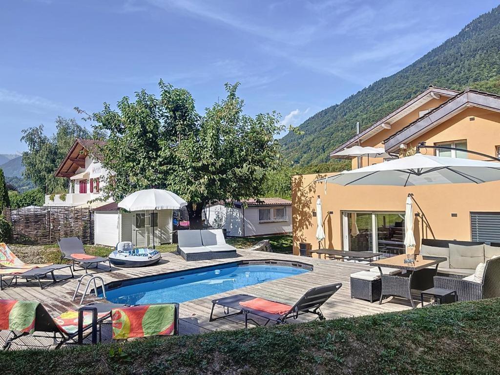 Appartement Moderne Avec Terrasse Et Piscine A Chatel Sur Bex ภายนอก รูปภาพ